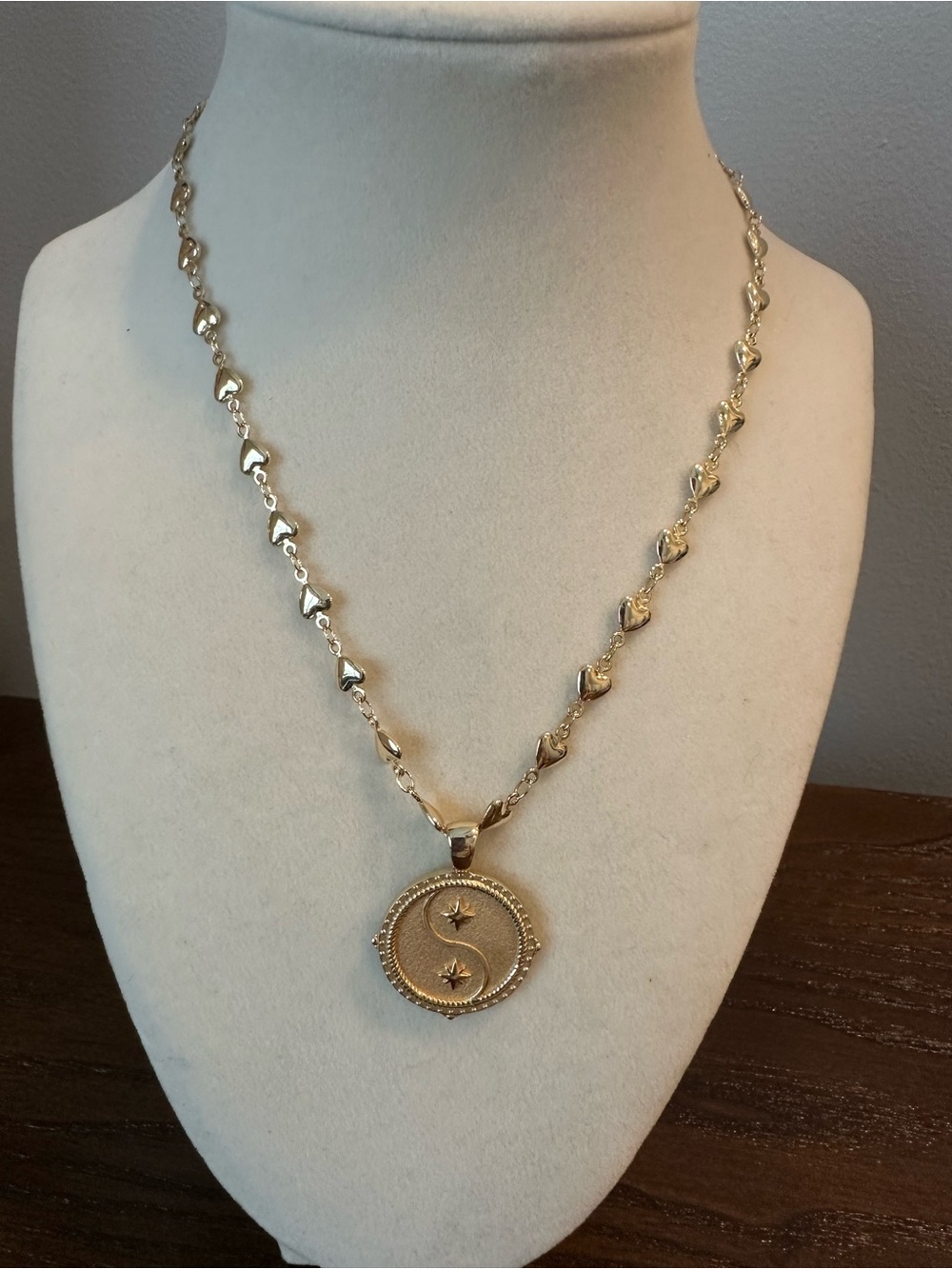 Jane Win Heart Chain with Gemini reversible pendant